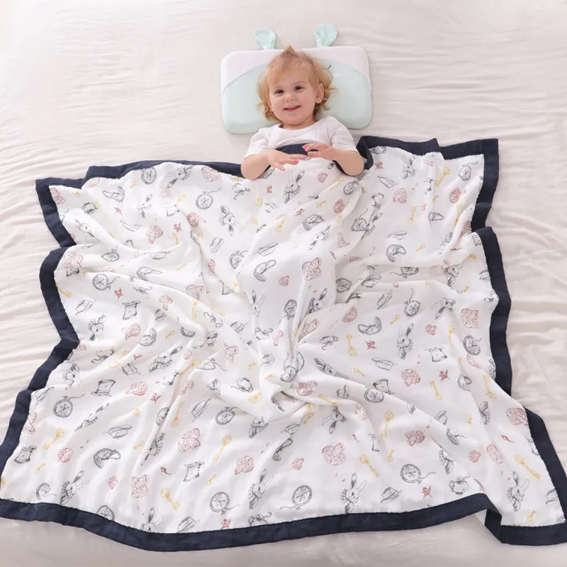 120 * 150cm Children's Gauze Bath Towel Covering Blanket Summer Blanket 6 Layers