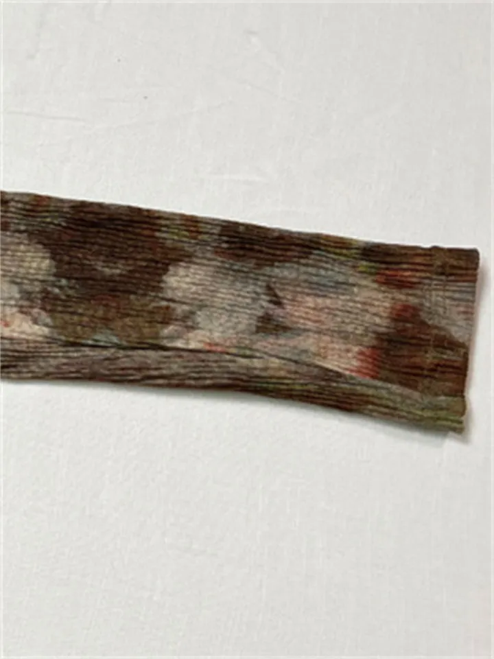 2-Pieces Vintage Trendy Square Collar Tie-Dye Dress for Women