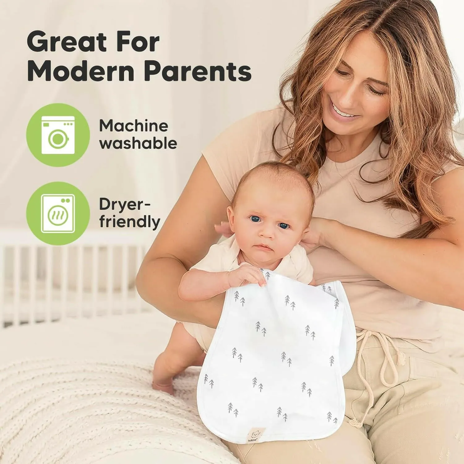 5-Pack Urban Burp Cloths, Nordic by KeaBabies