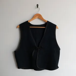Amelia Vest Black with Black Stitching L033