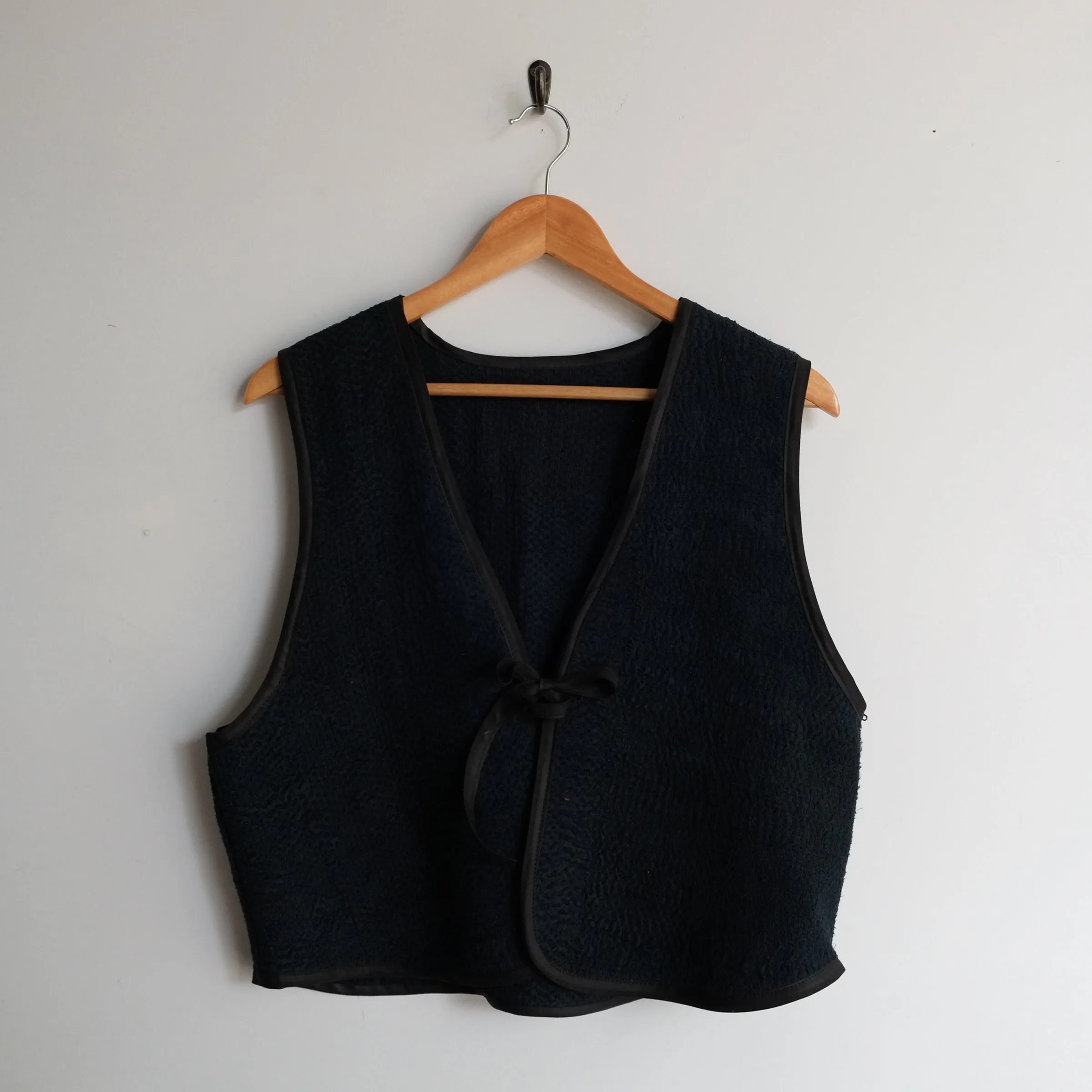 Amelia Vest Black with Black Stitching L033