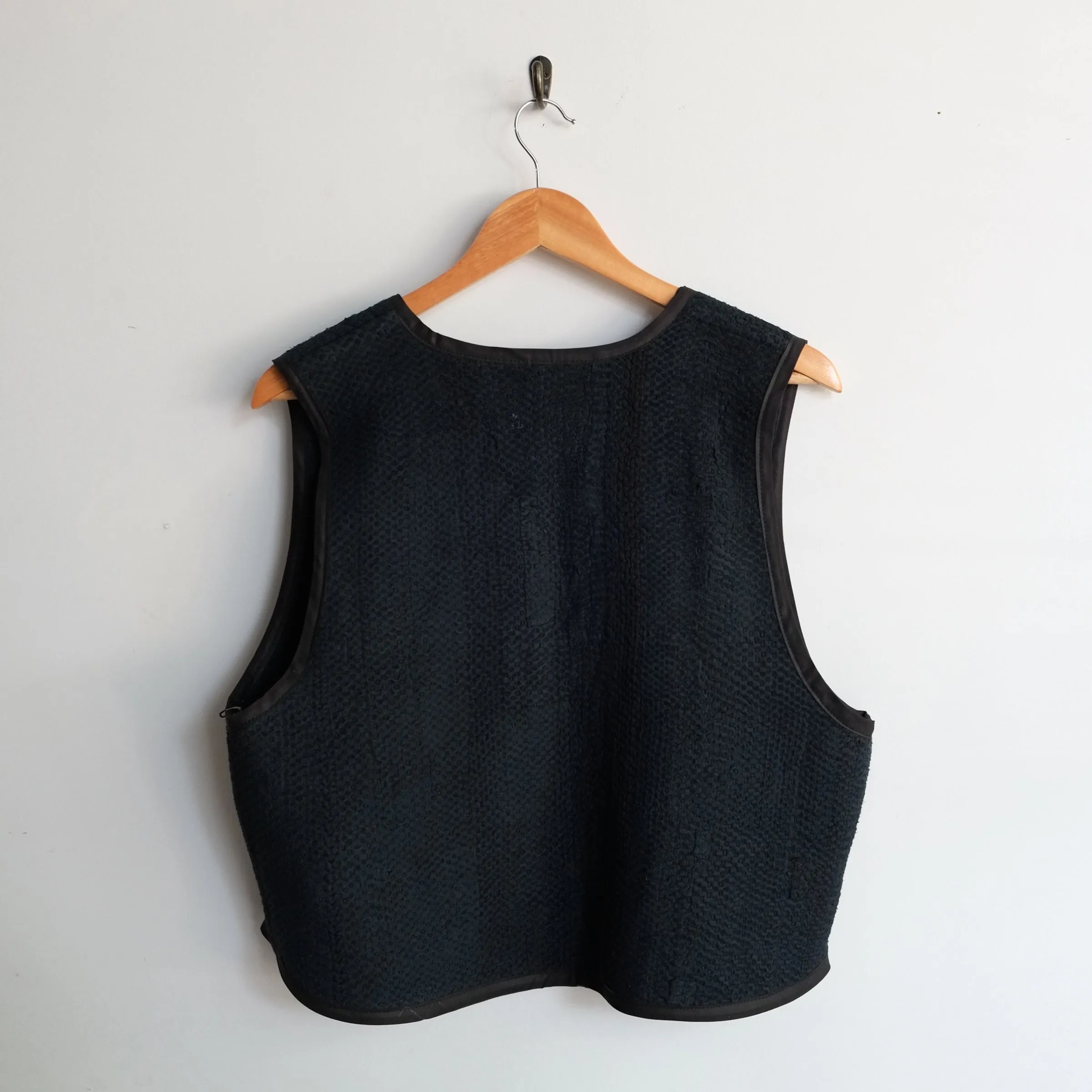 Amelia Vest Black with Black Stitching L033