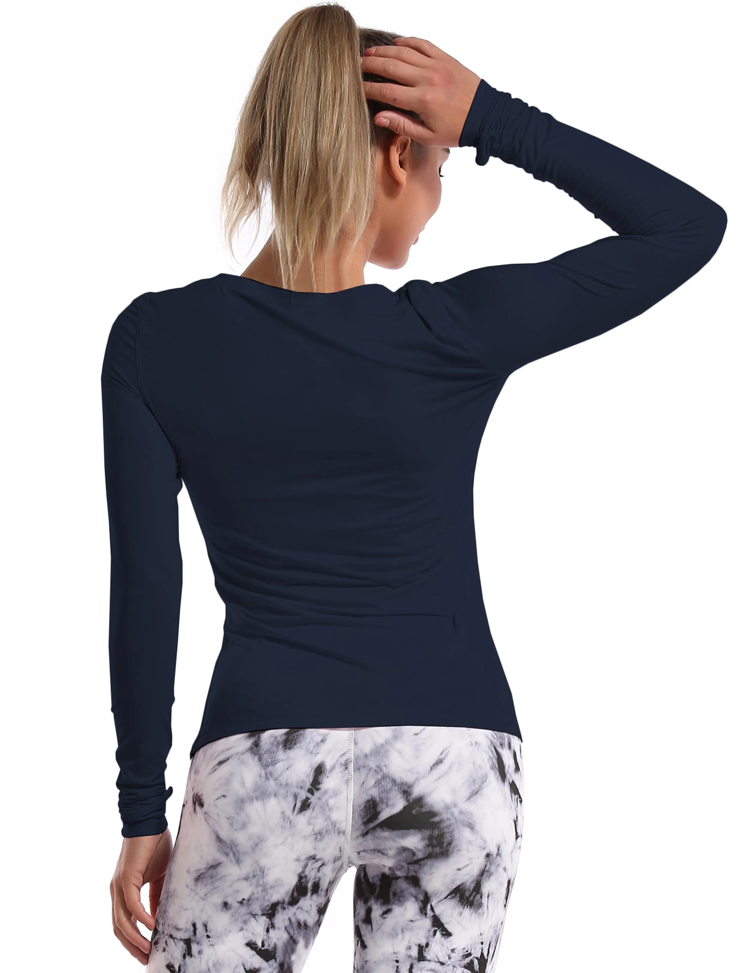 Athlete Long Sleeve Tops darknavy_yogastudio