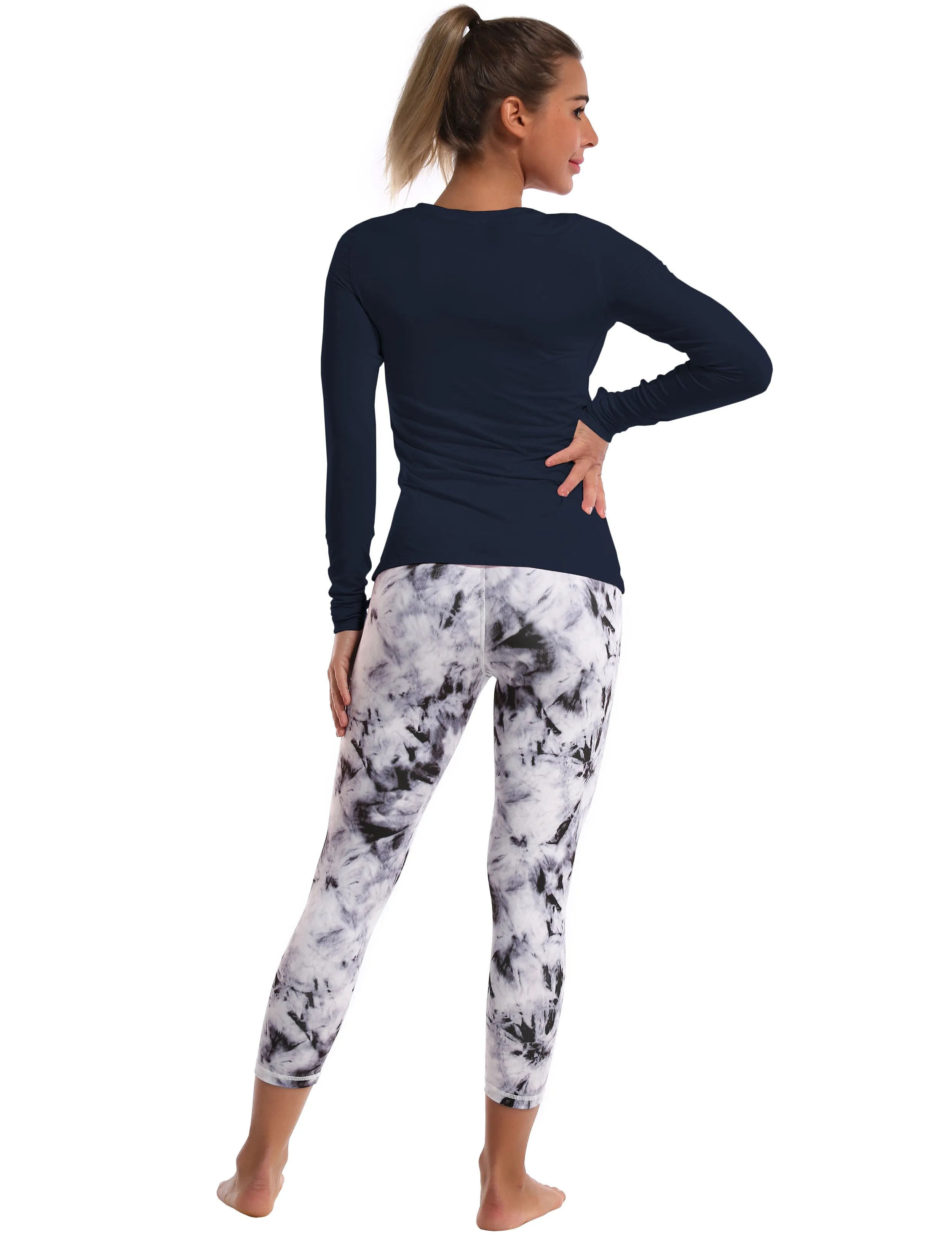 Athlete Long Sleeve Tops darknavy_yogastudio
