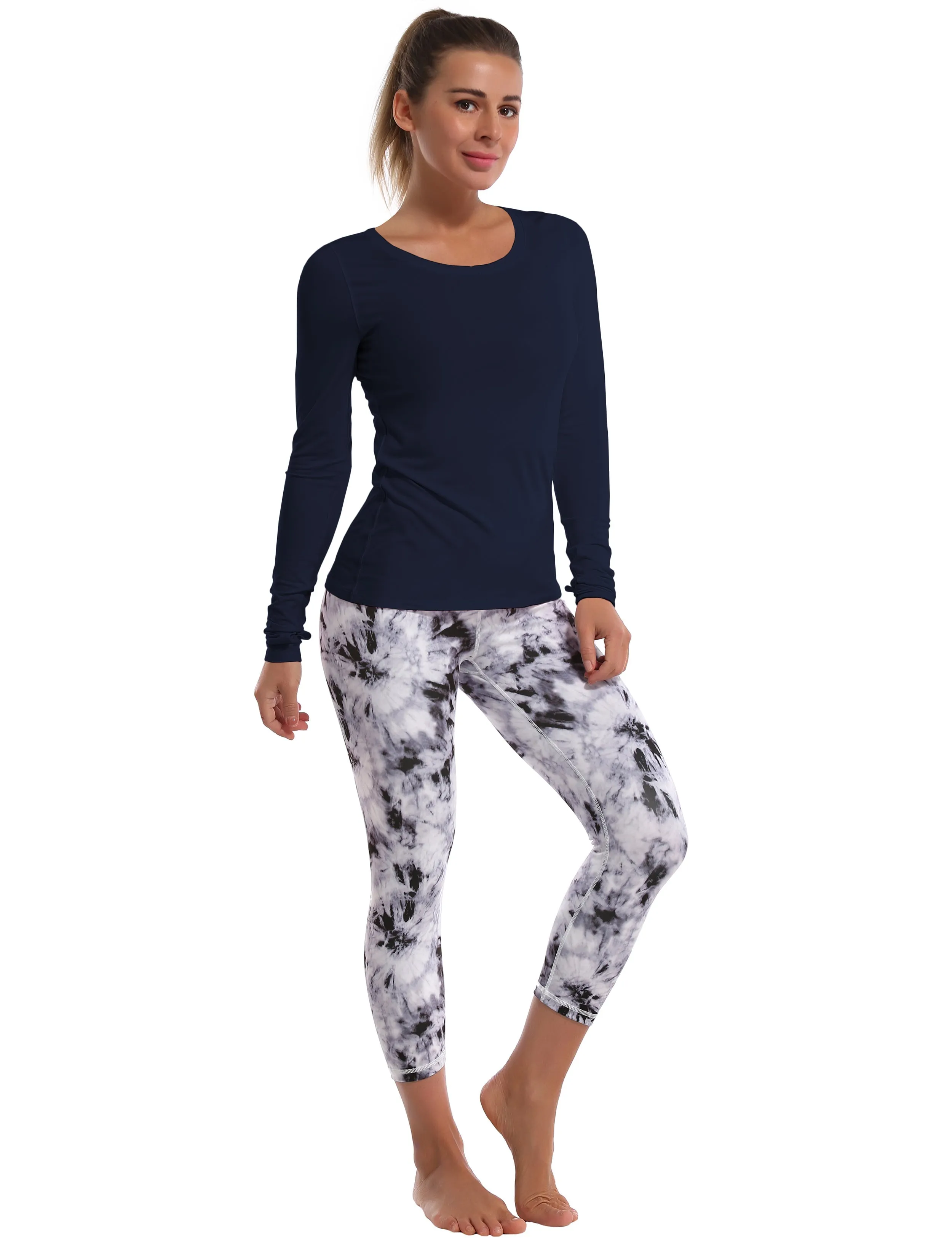 Athlete Long Sleeve Tops darknavy_yogastudio