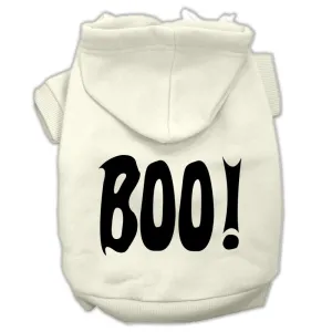 Boo! Screen Print Pet Hoodies Cream Size Lg (14)