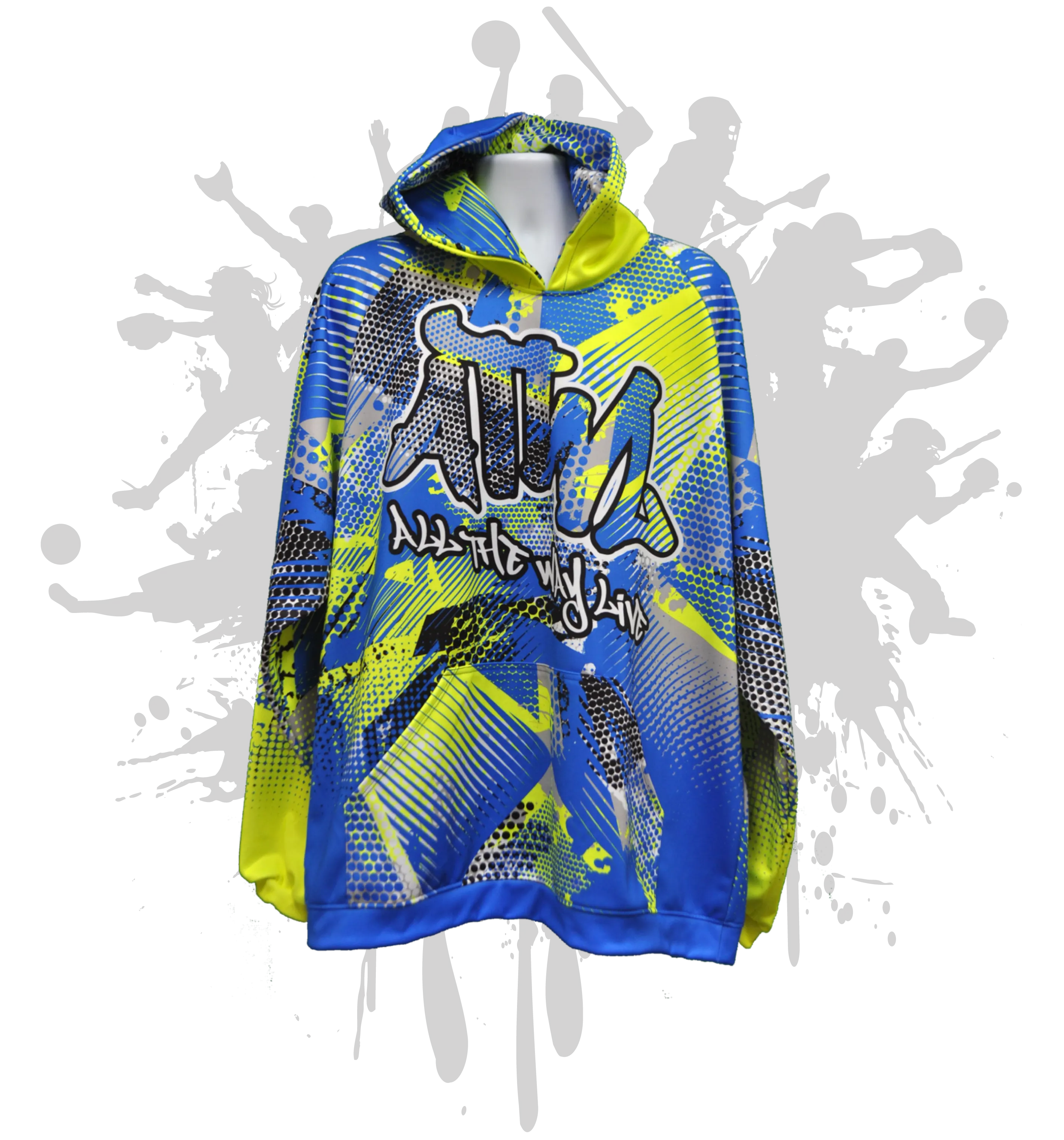Complex Hoody Unisex Neon Yellow/Blue