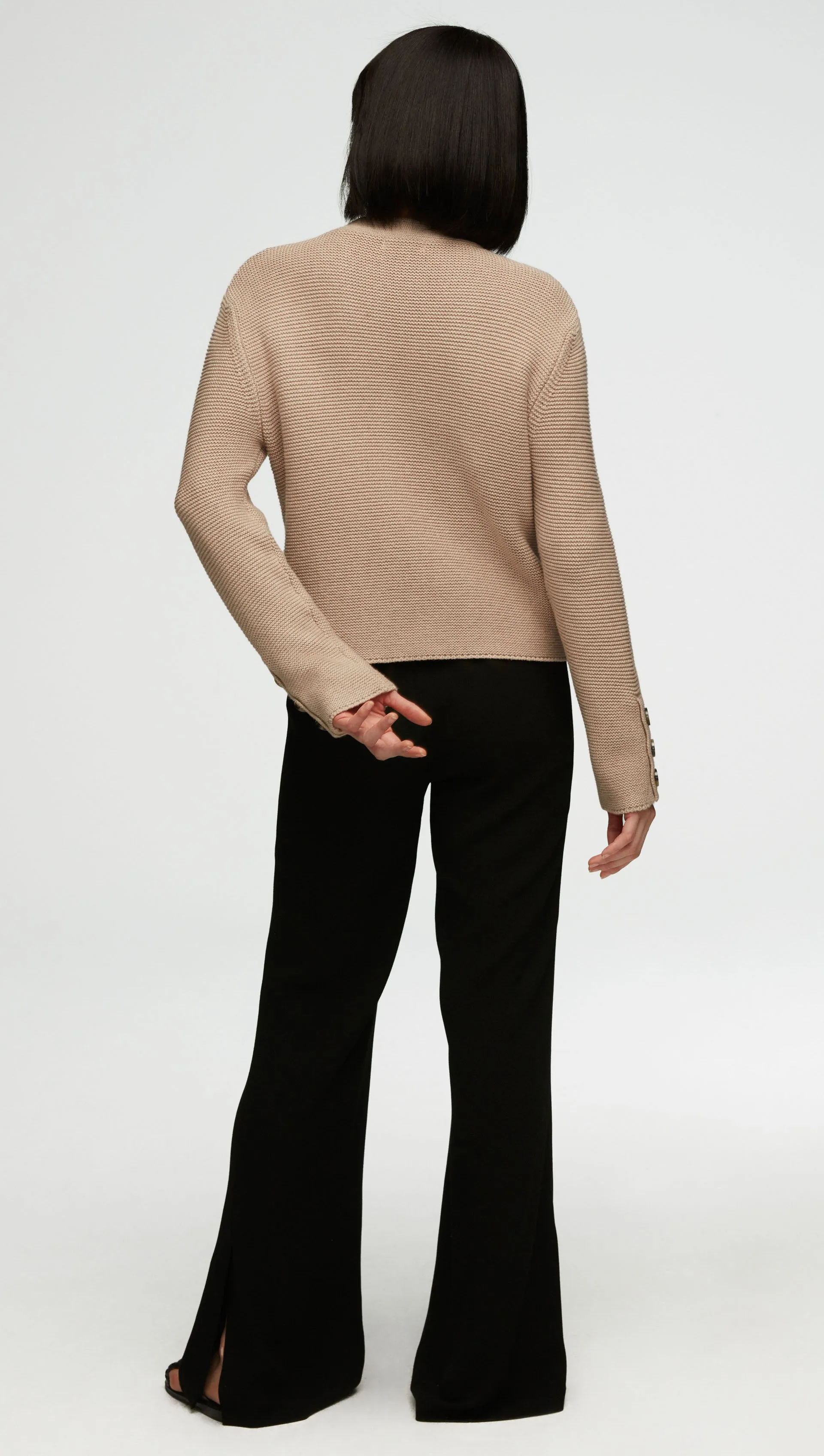 Cropped Cardigan in Cotton Cashmere | Oat
