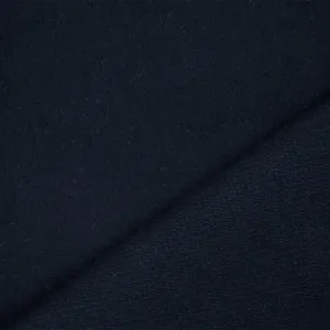 Deep Blue-Black Wool Polyester Blend Dobby Woven Jacketing Fabric