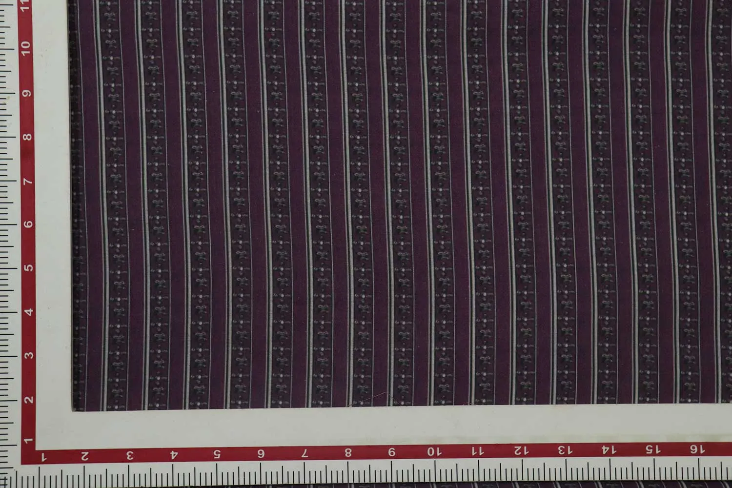 Deep Purple & Black Stripes Printed Cotton Muslin Fabric