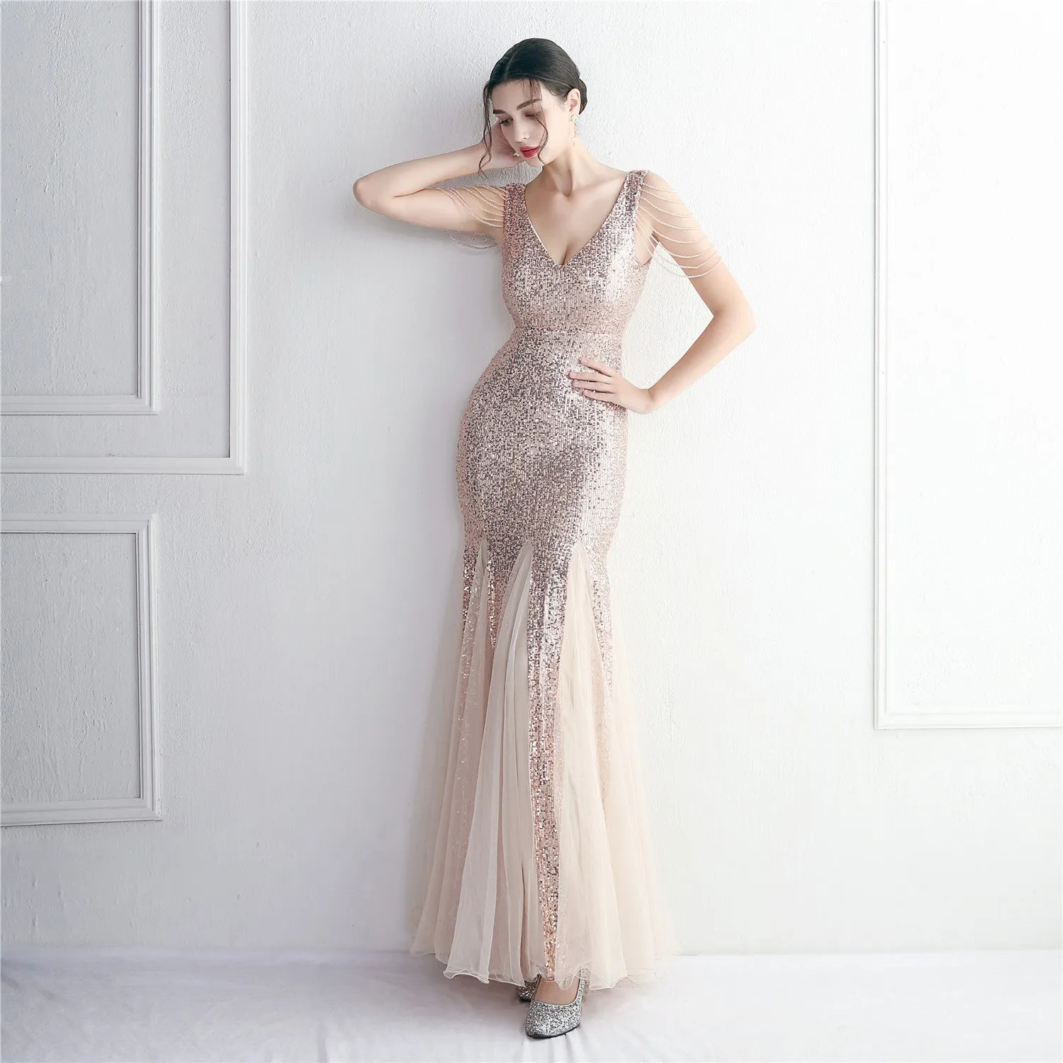 Elegant and Promising Long Sleeveless Floor Length Wedding Dress