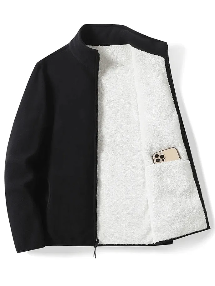 Fashion Warm Zip-Up Fleece Jacket With Inner Pocket - SF1915