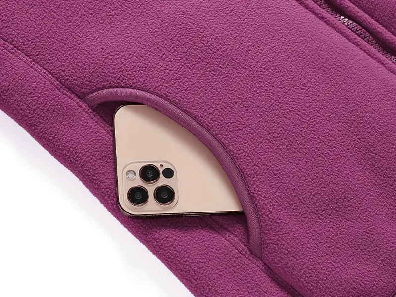 Fashion Warm Zip-Up Fleece Jacket With Inner Pocket - SF1915