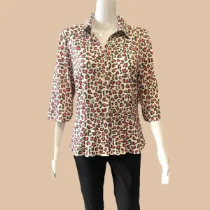 FM COLLECTION LEOPARD PRINT BLOUSE