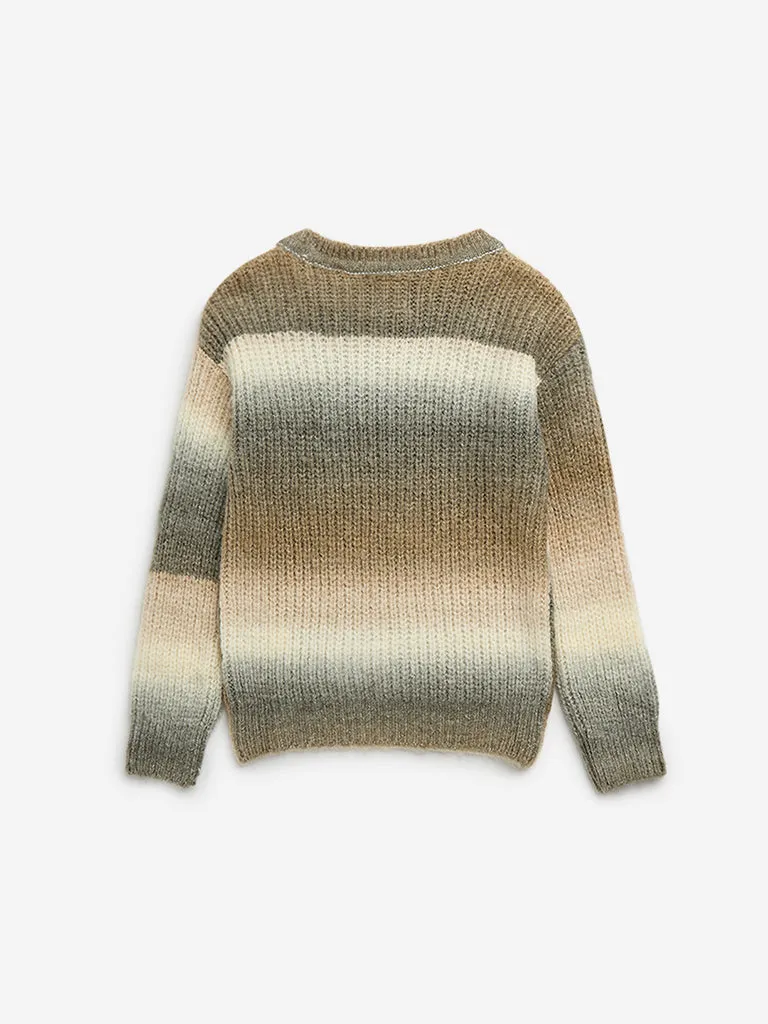 HOP Kids Brown Applique-Detailed Sweater