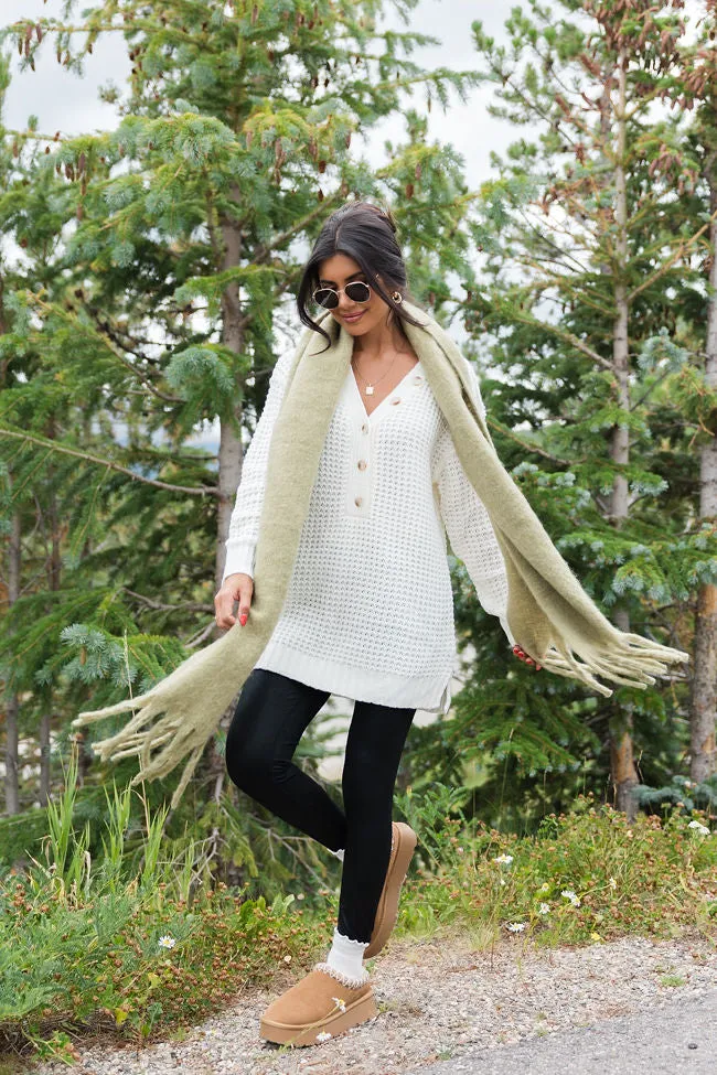 Just Keep Going Ivory Henley Waffle Sweater SALE