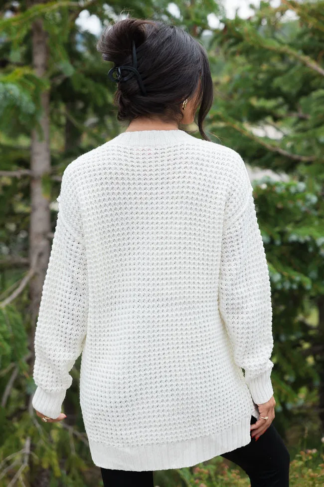 Just Keep Going Ivory Henley Waffle Sweater SALE