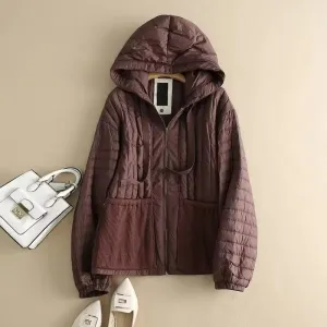 Lightweight Autumn Hooded Duck Down Jacket for Women
