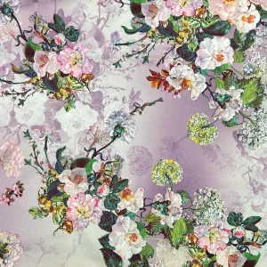 Lilac Meadow Lightweight Soft Touch Polyester Fabric