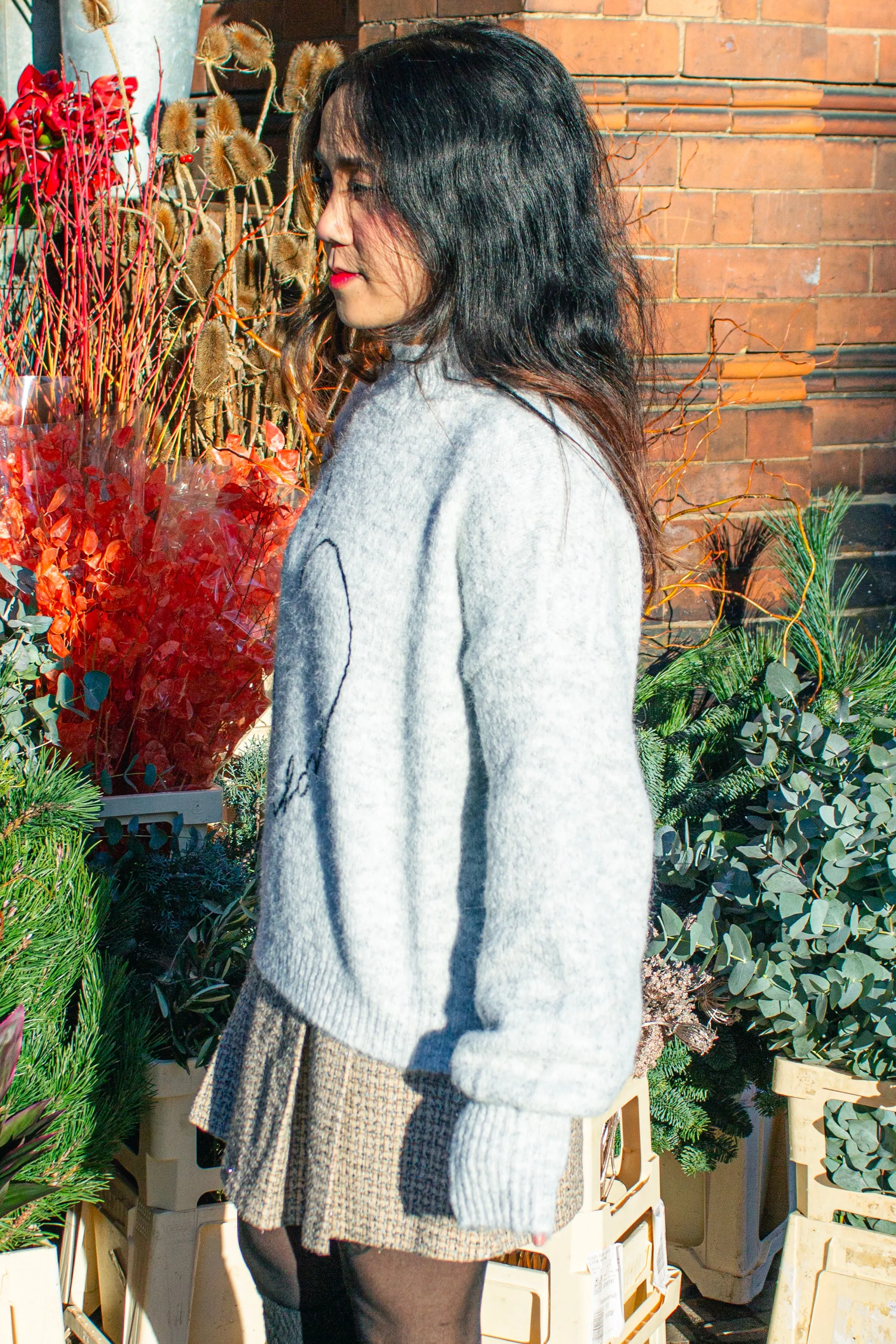 Love Heart High Neck Sweater