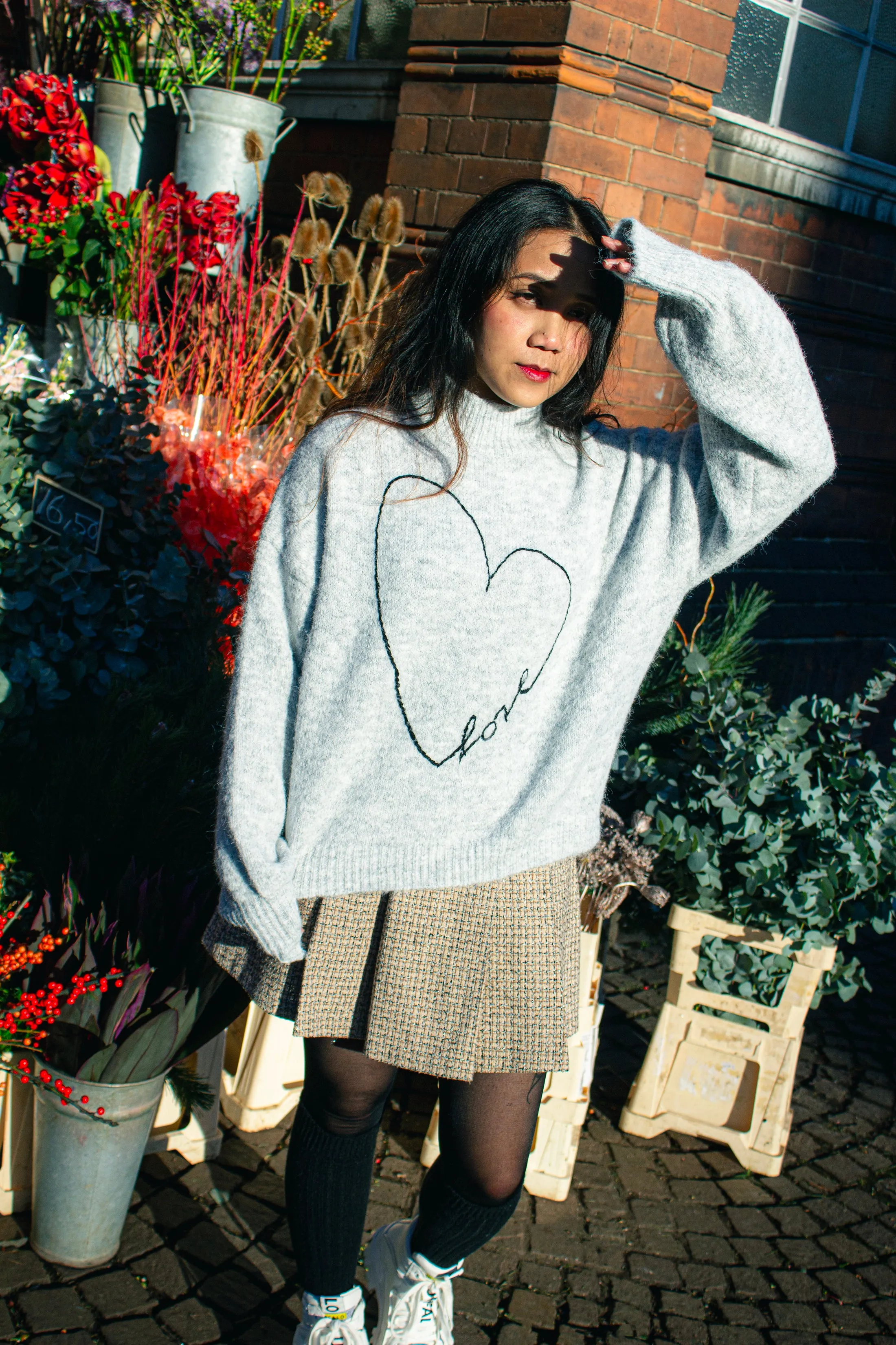 Love Heart High Neck Sweater