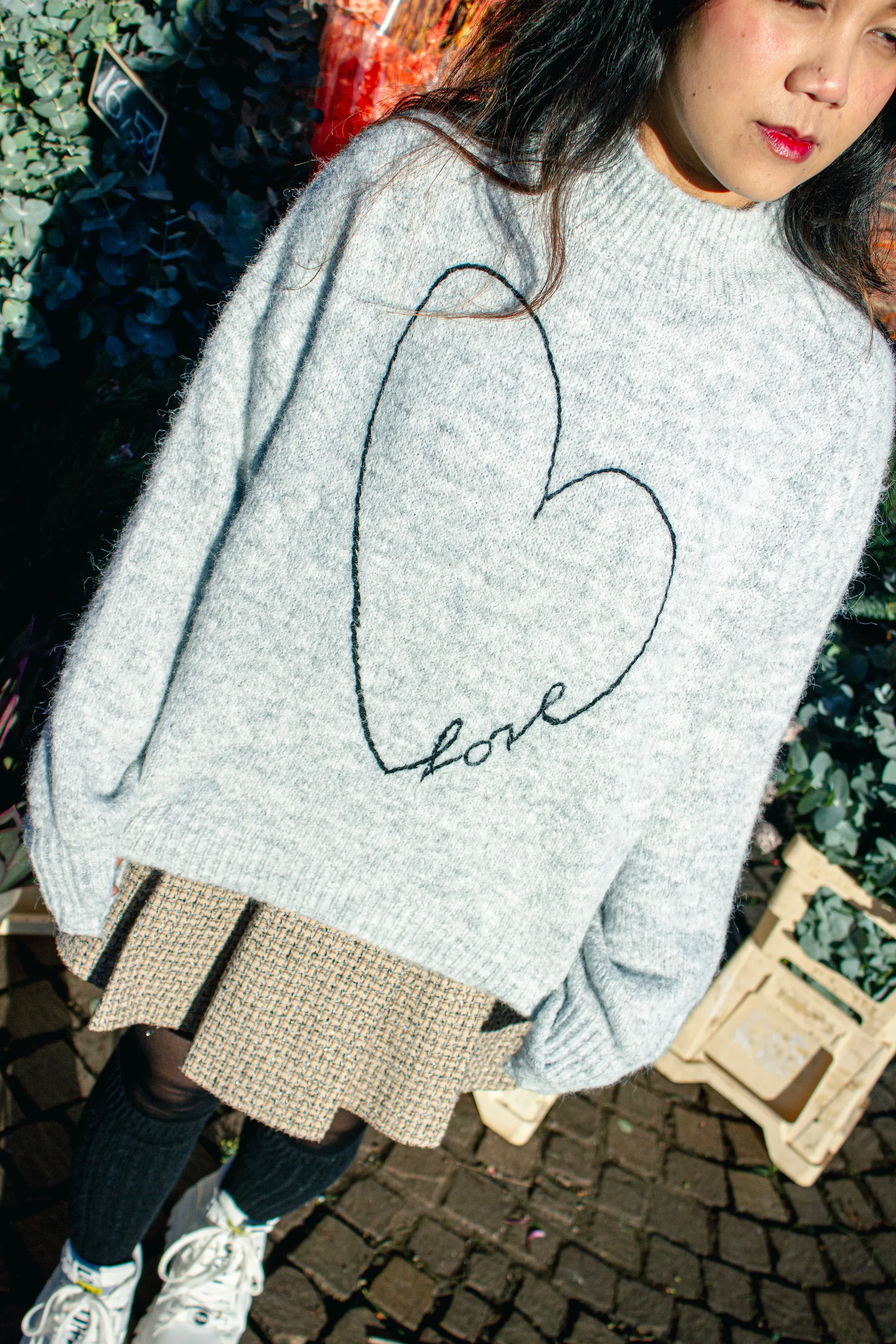 Love Heart High Neck Sweater