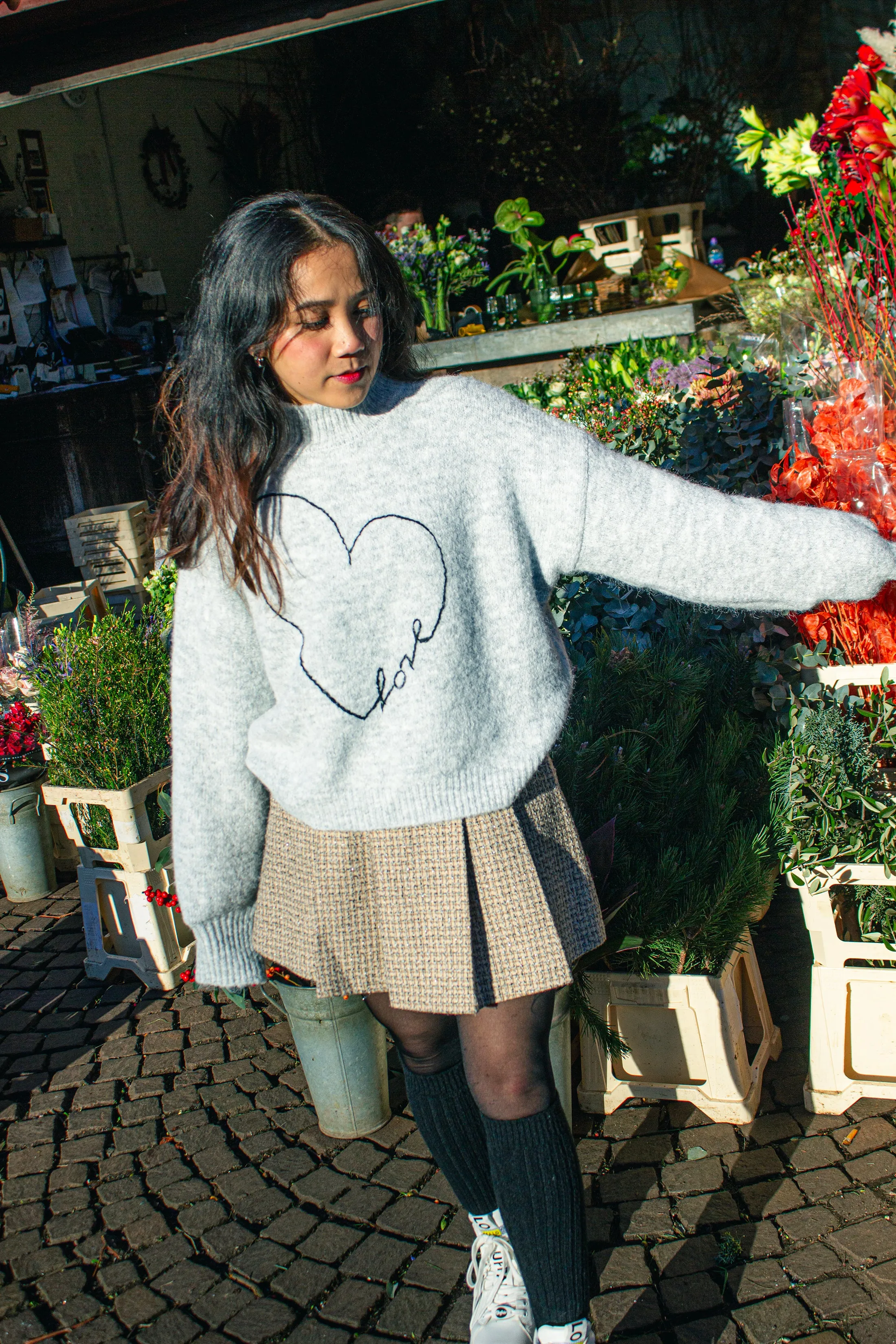 Love Heart High Neck Sweater