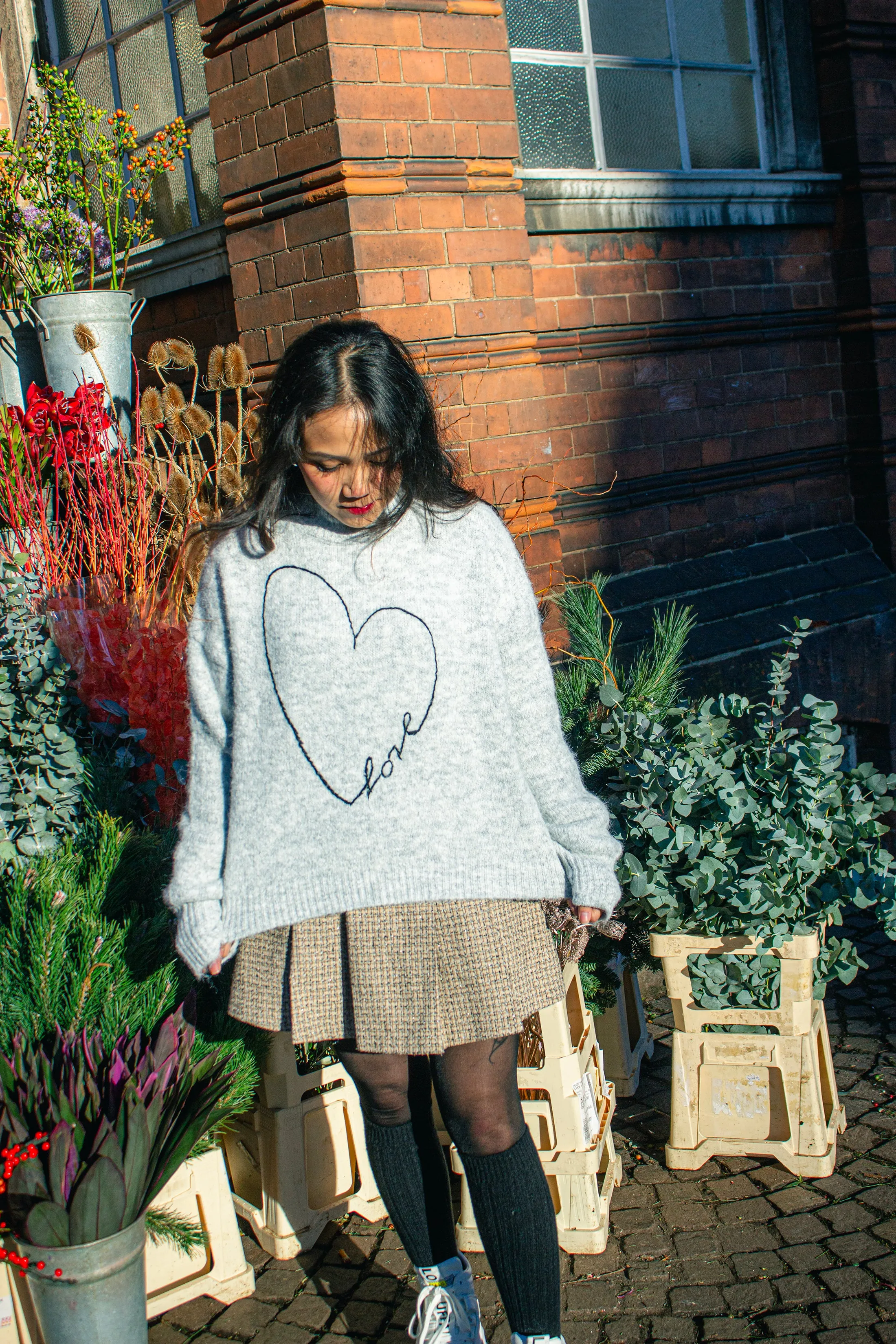 Love Heart High Neck Sweater