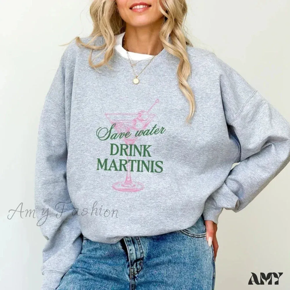 Martini Save Water Dirty Cocktail Funny Tini Time Christmas Hoodie