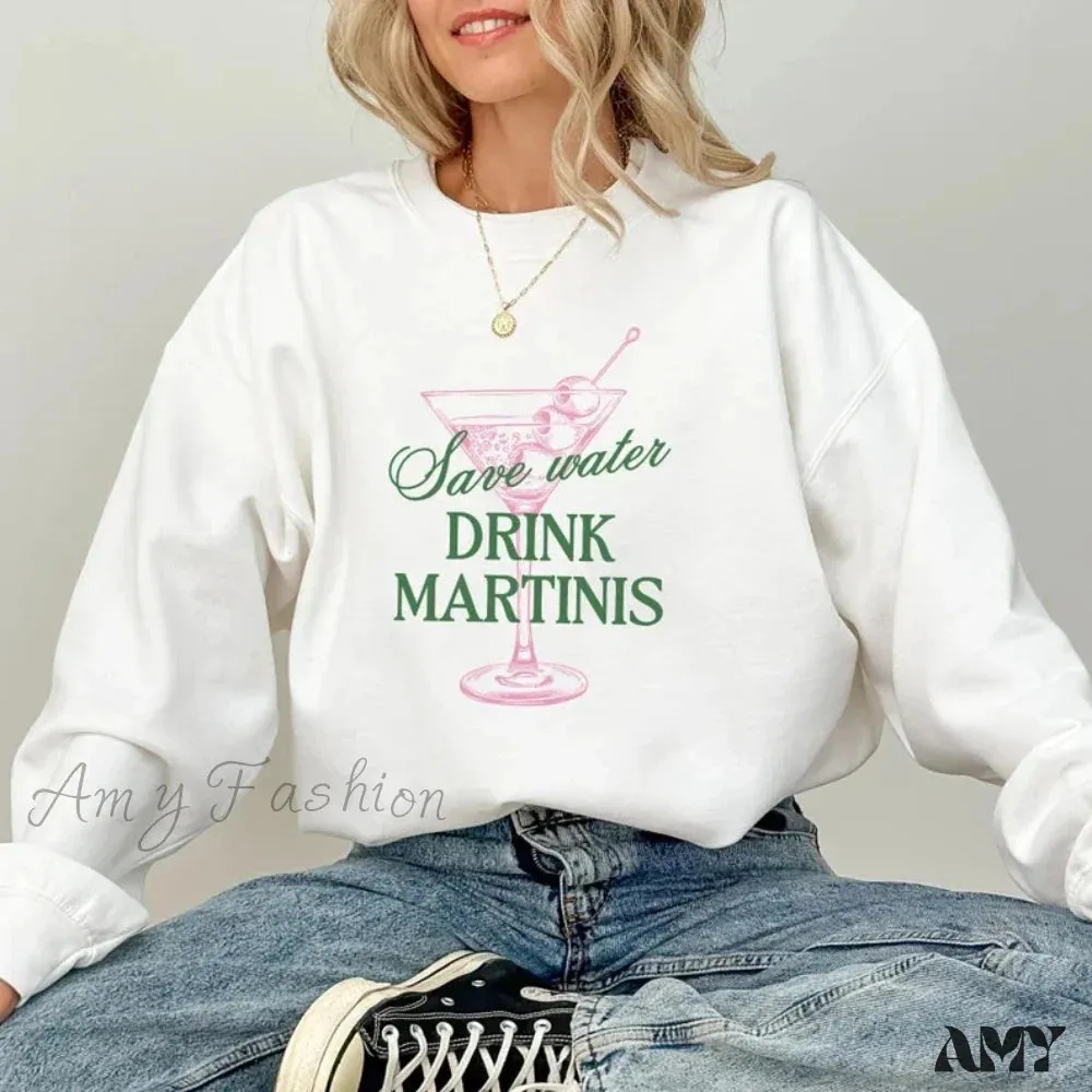 Martini Save Water Dirty Cocktail Funny Tini Time Christmas Hoodie