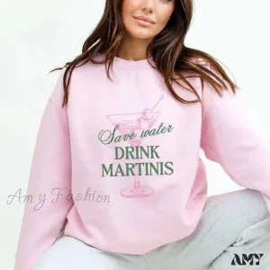 Martini Save Water Dirty Cocktail Funny Tini Time Christmas Hoodie