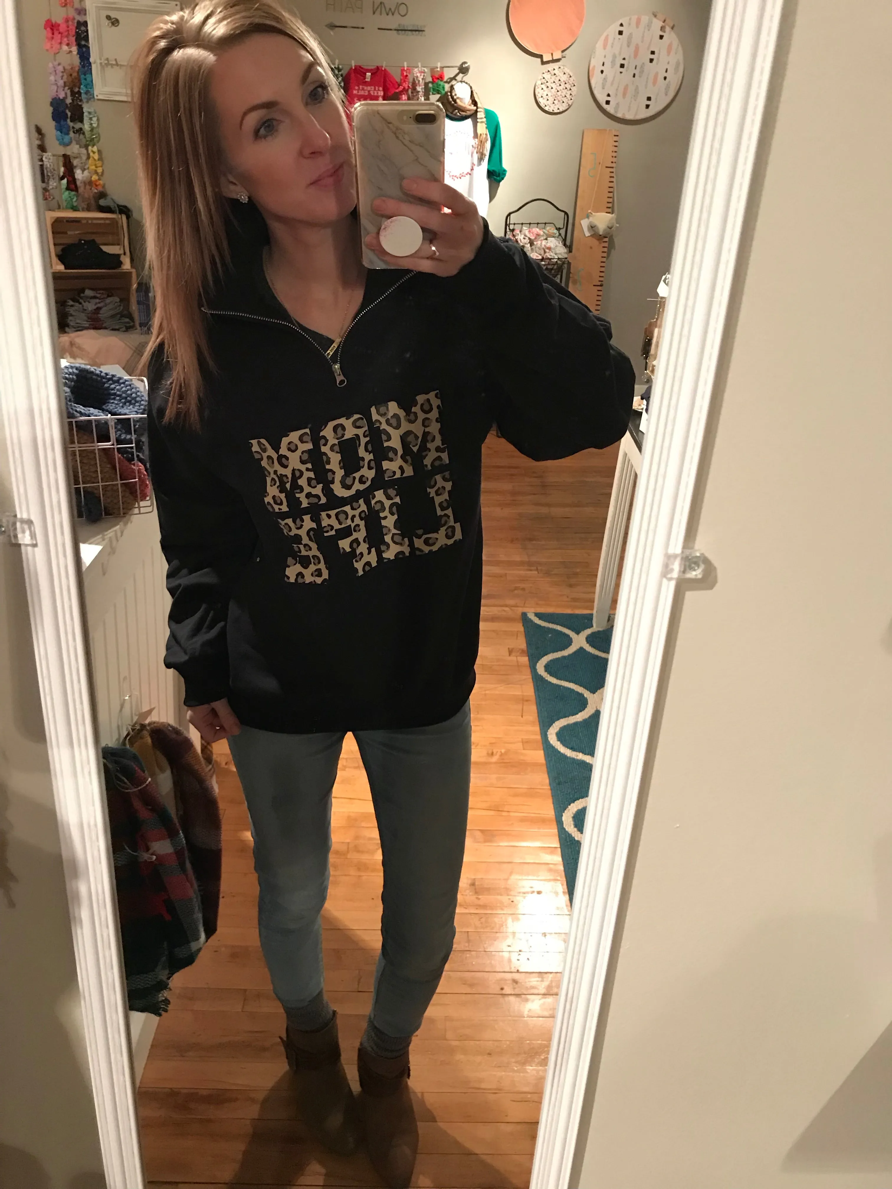 Mom Life Cheetah • Quarter Zip