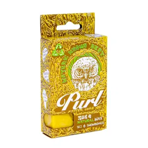 Natural Ski Wax and Snowboard Wax - Purl Wax- Warm, Yellow