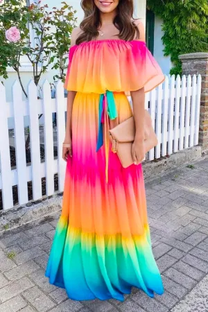 One Shoulder Tie-dye Trendy Baby Blue Mini Dress