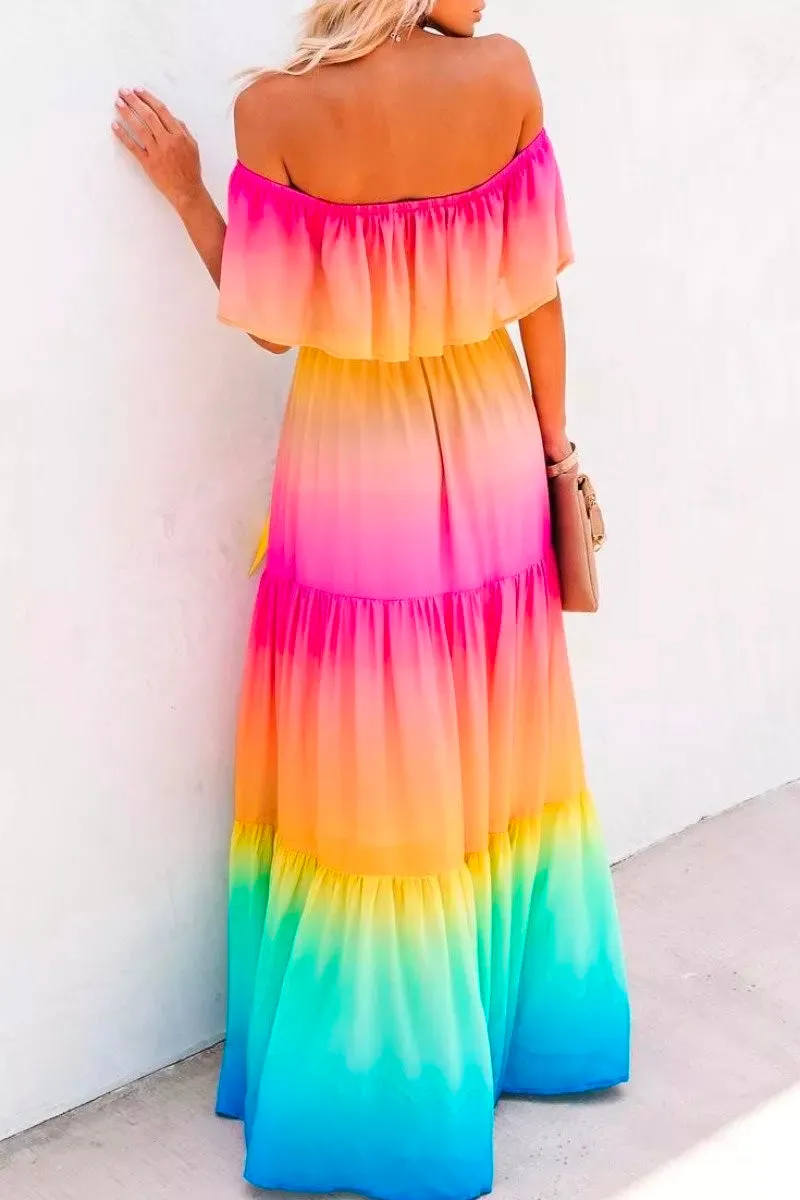 One Shoulder Tie-dye Trendy Baby Blue Mini Dress