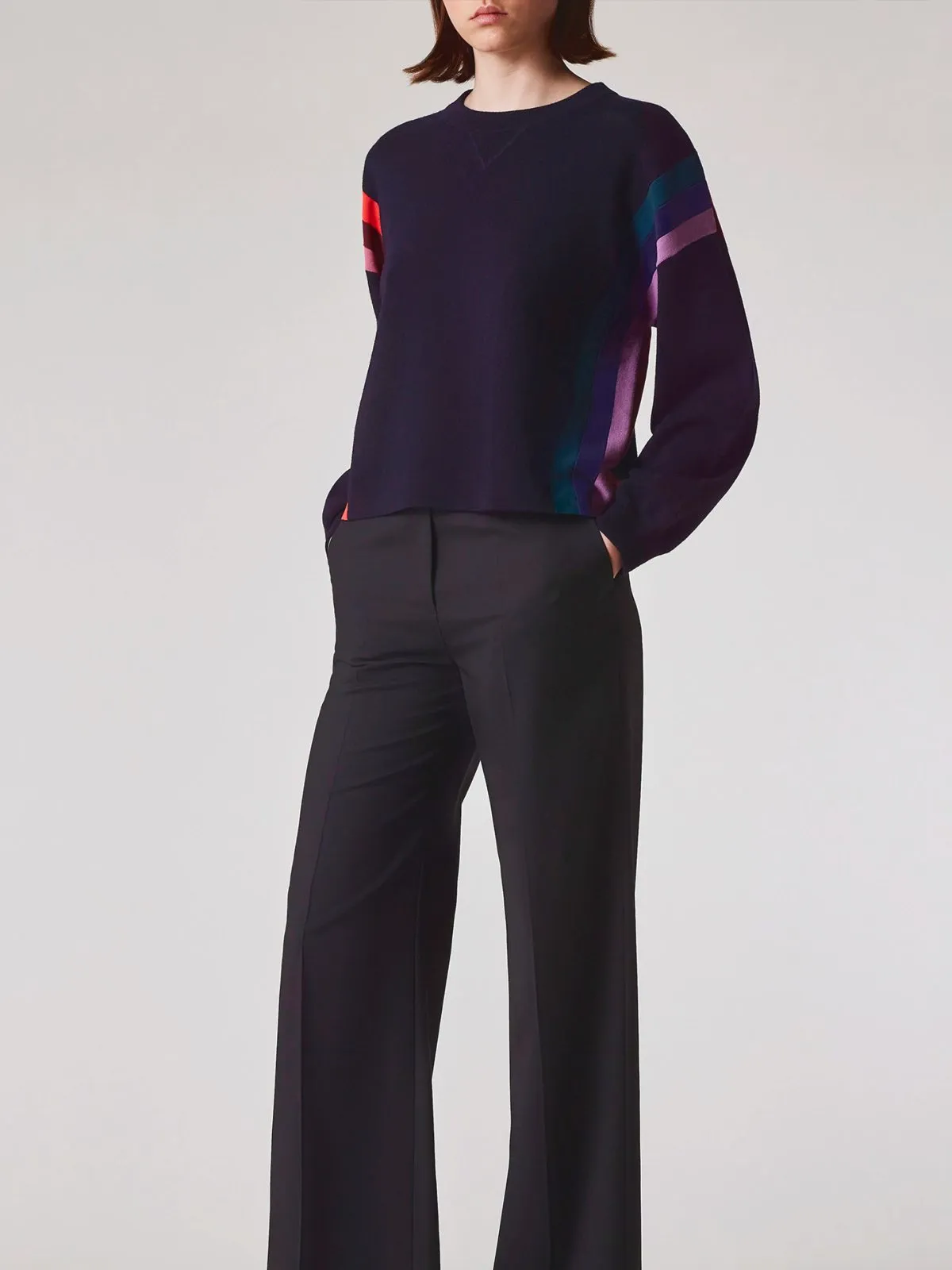 Paul Smith Women's Navy Knitted Crew Neck Sweater