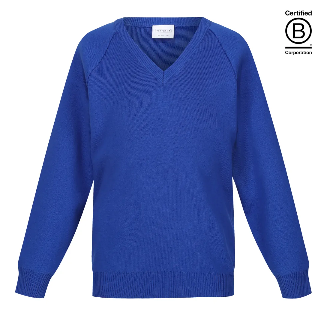 Performa 50 - plain 50/50 v-neck school jumper / pullover