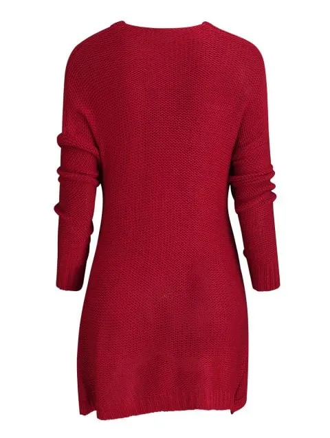 Queenly Crisscross Wrap Drop Shoulder Sweater