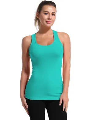Racerback Athletic Tank Tops cyan_Tall Size