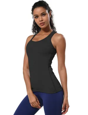 Racerback Athletic Tank Tops heathercharcoal_Pilates