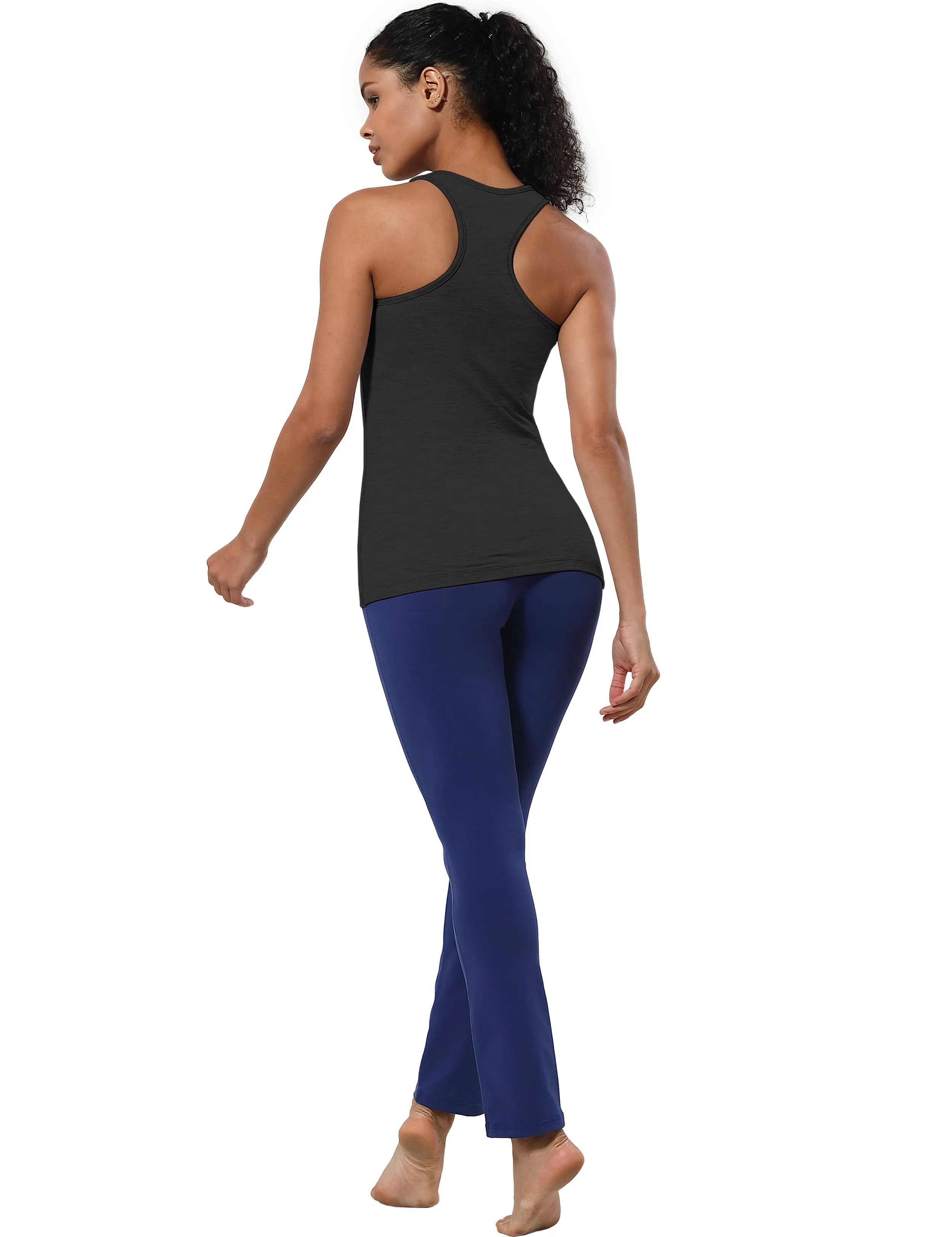 Racerback Athletic Tank Tops heathercharcoal_Pilates