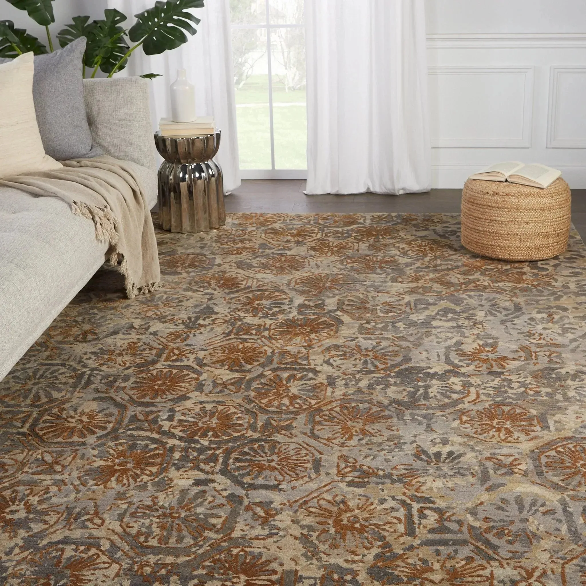 Reconnext By Jenny Jones RJJ03 Gray/Gold Rug