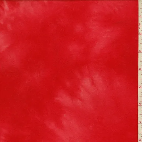 Red Tie Dye Double Brushed Jersey Knit Fabric