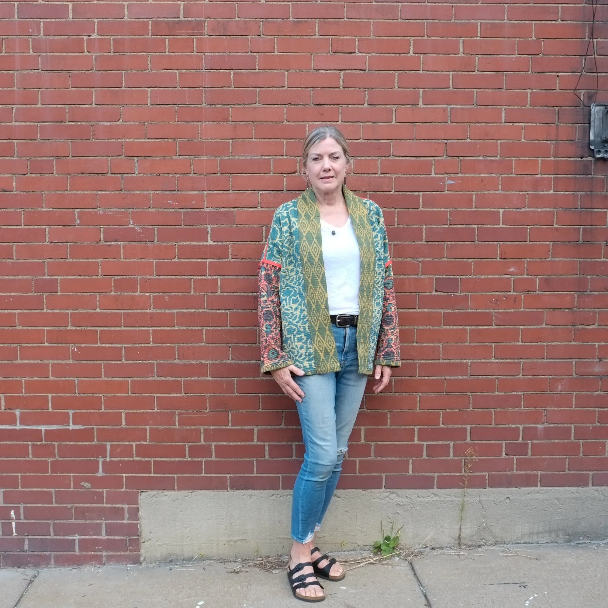 S Buttered Corn Yellow Diamond Pattern Norah Jacket LM063
