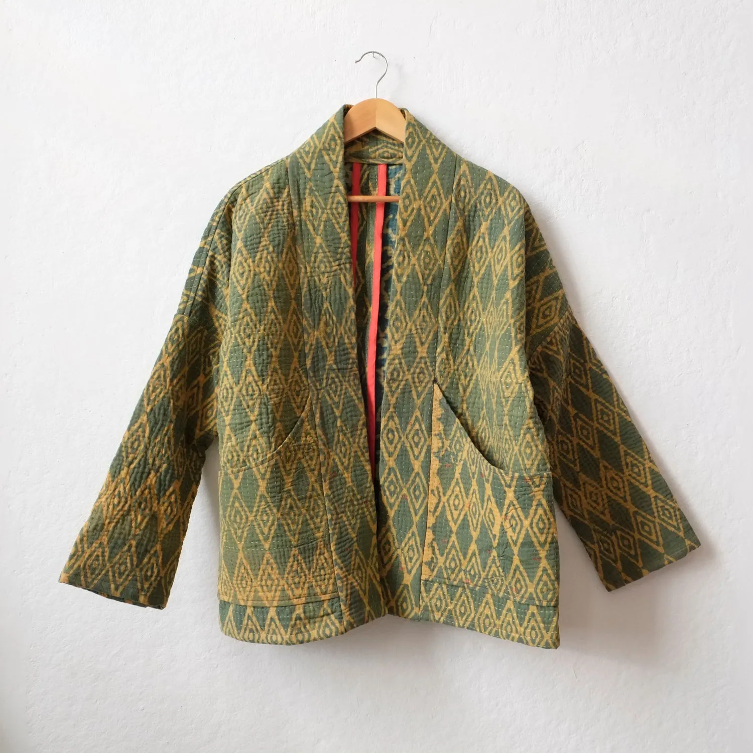 S Buttered Corn Yellow Diamond Pattern Norah Jacket LM063