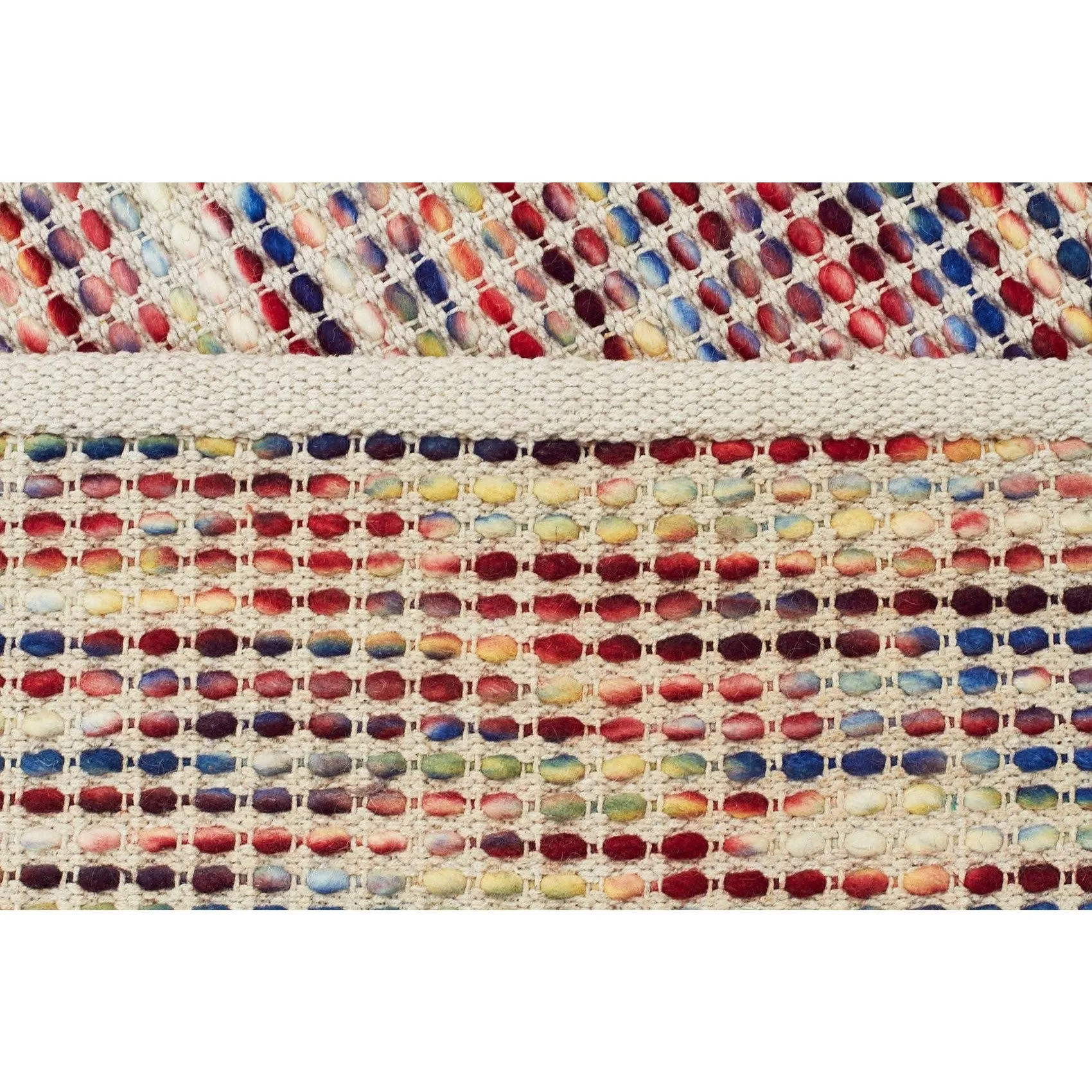 Skandi - Multicolour Woven Grid Wool Rug