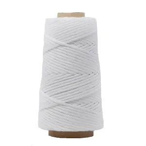 Soft Cotton Macrame Cord 4 mm - White