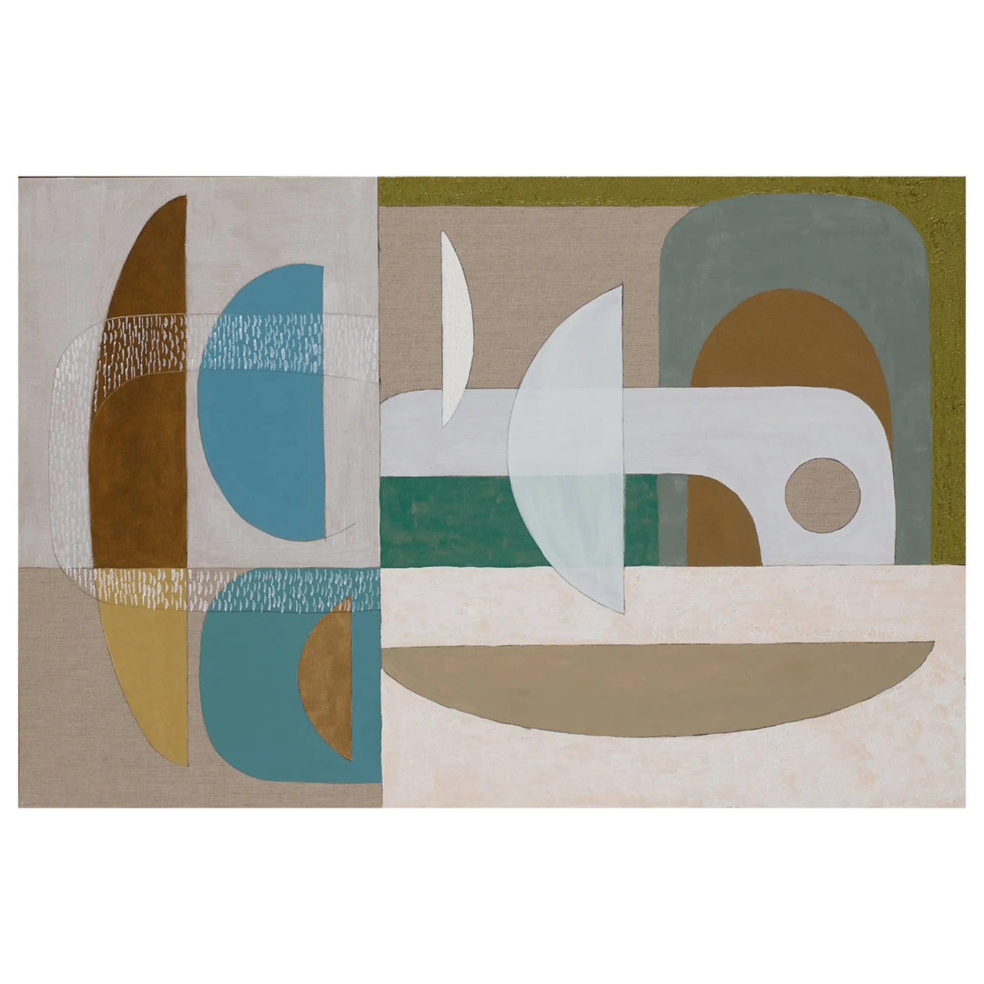 Stucco Glaucous Canvas Print 76cm x 50cm Black Frame