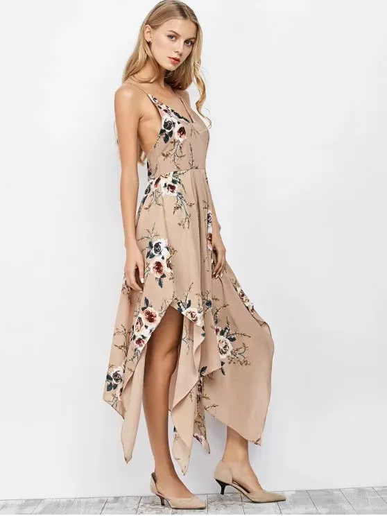 TastyHottie - Trendy Floral Maxi Handkerchief Casual Slip Dress