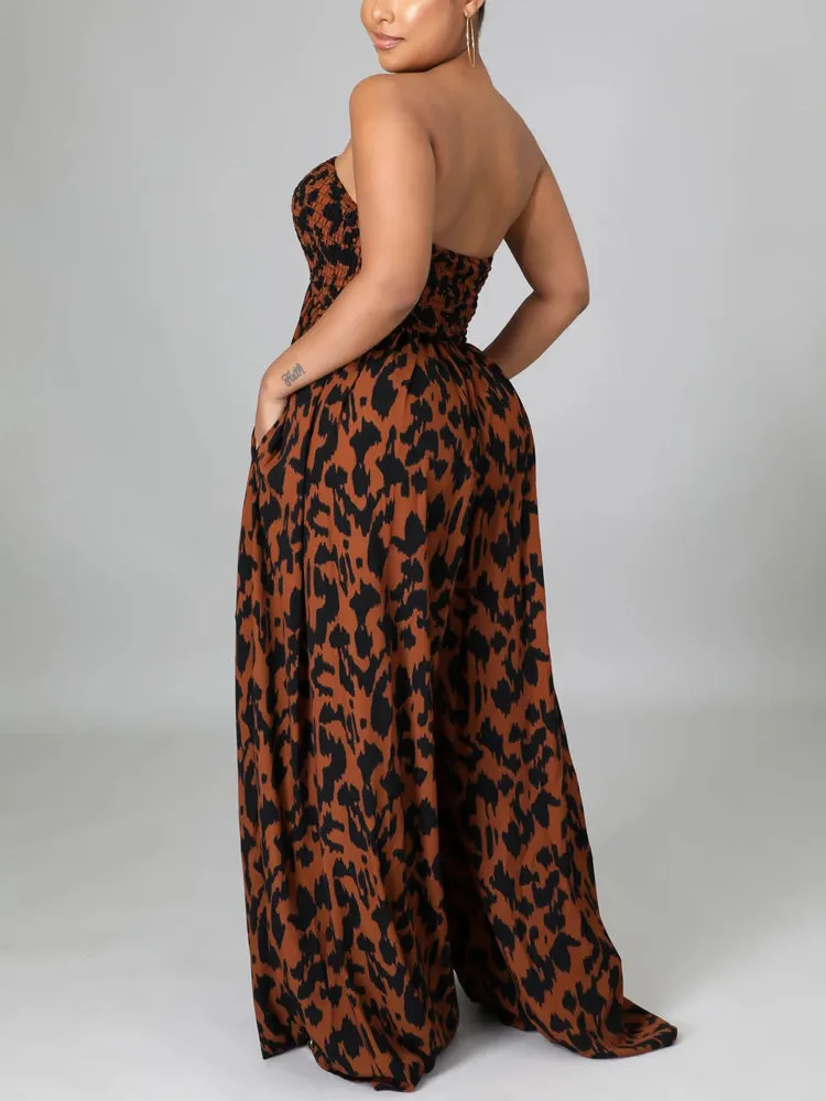 Tie Dye Split Trendy Joint Fold Dresses